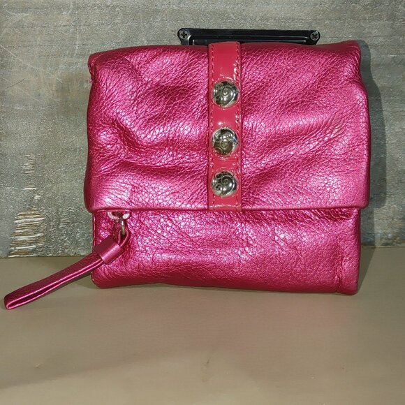 Brighton Nolita Shimmer Small Trifold Wallet Metallic Pink Leather Card Holder - Picture 11 of 11
